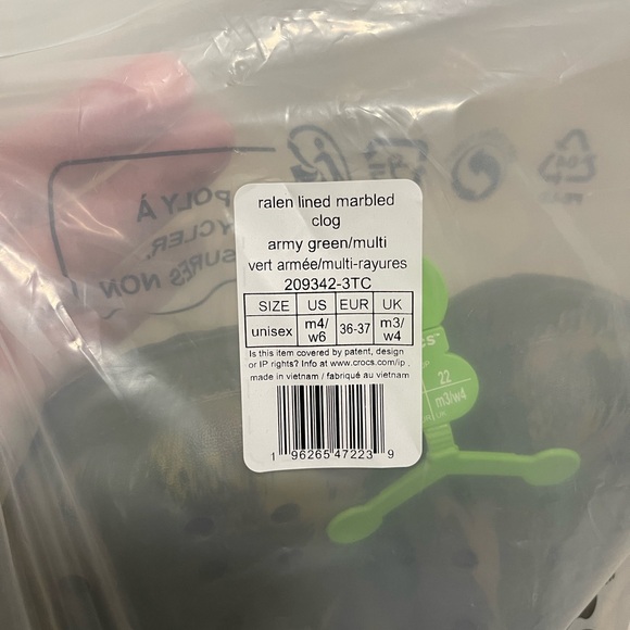 NWT Men’s Size 4 (Euro Sz 36-37) Crocs Ralen Lined Marble Clog In Army Green - Picture 15 of 15